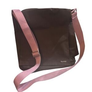 Milano Series Messenger Bag Unisex Medium Brown Mauve Excellent Crossbody Strap
